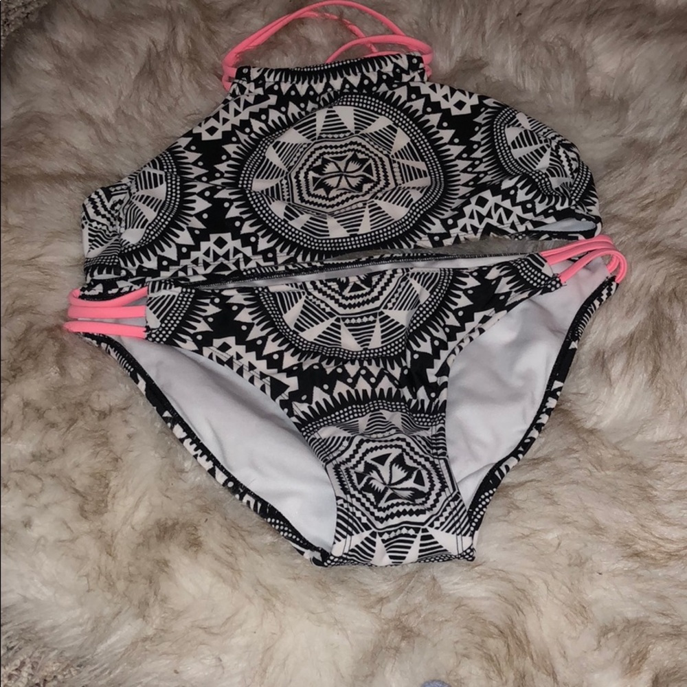 xhilaration bikini with high neck & cross back